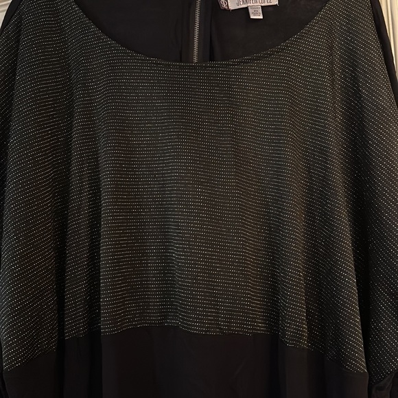 NWT Jennifer Lopez Black Sparkle Top 2X - Picture 4 of 6